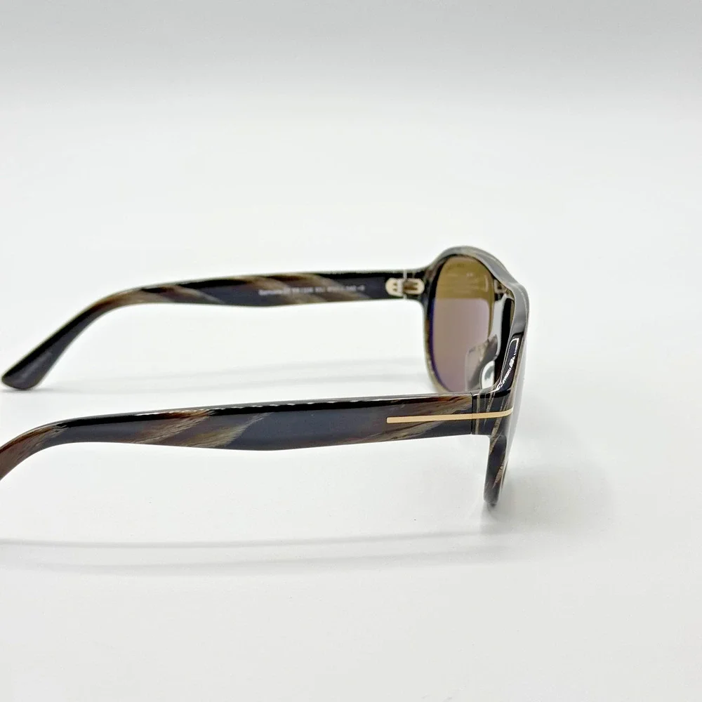 Tom Ford Sunglasses Samuele-02 TF1336 63J Black Horn Pilot Brown Lens 61mm